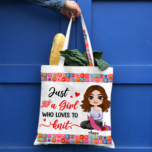 Personalized Gifts For Knitting Lover Tote Bag 02hutn290724hh Knitting Girl - Tote Bag - GoDuckee