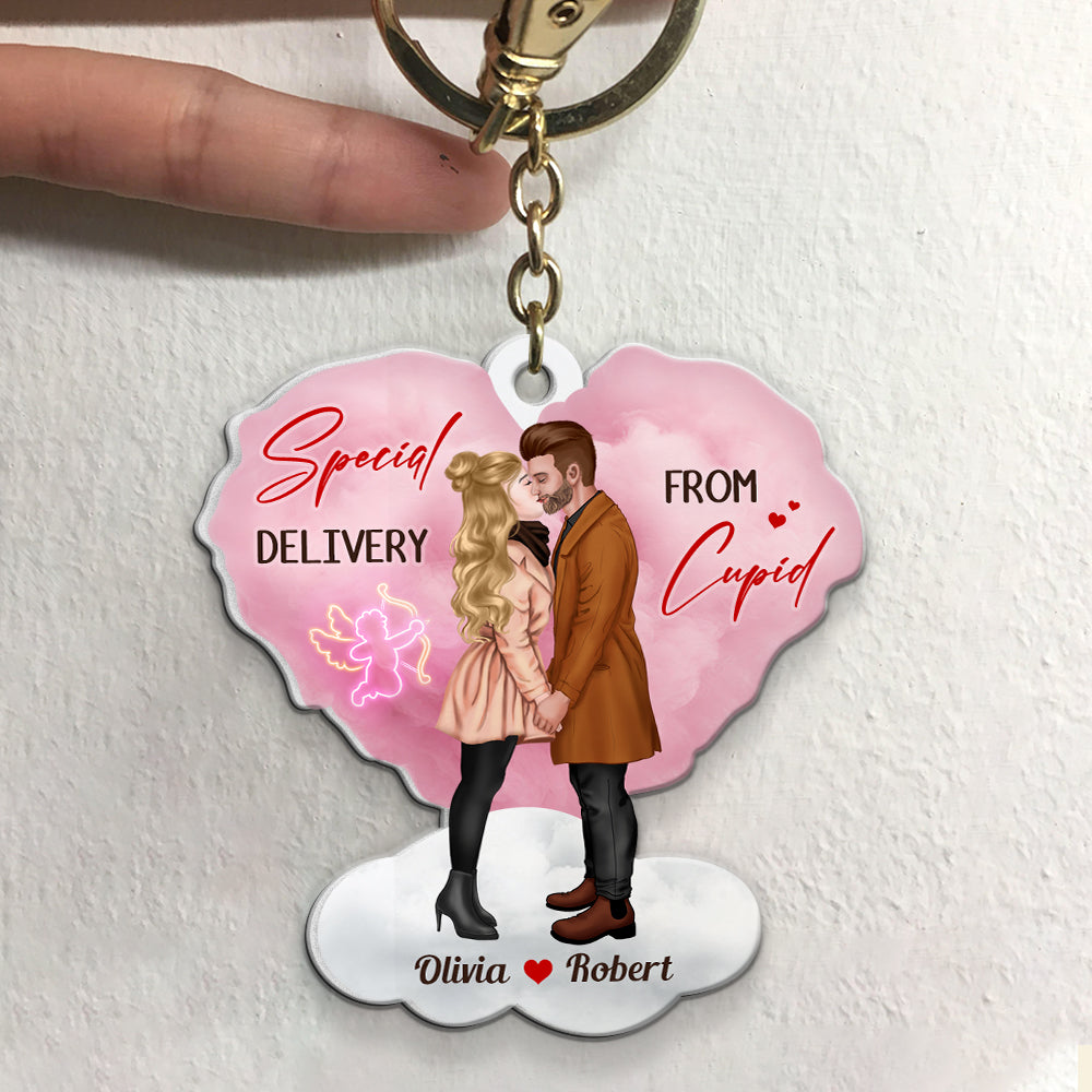 Special Delivery From Cupid, Personalized Keychain, Romantic Love Couple Gifts - Keychains - GoDuckee