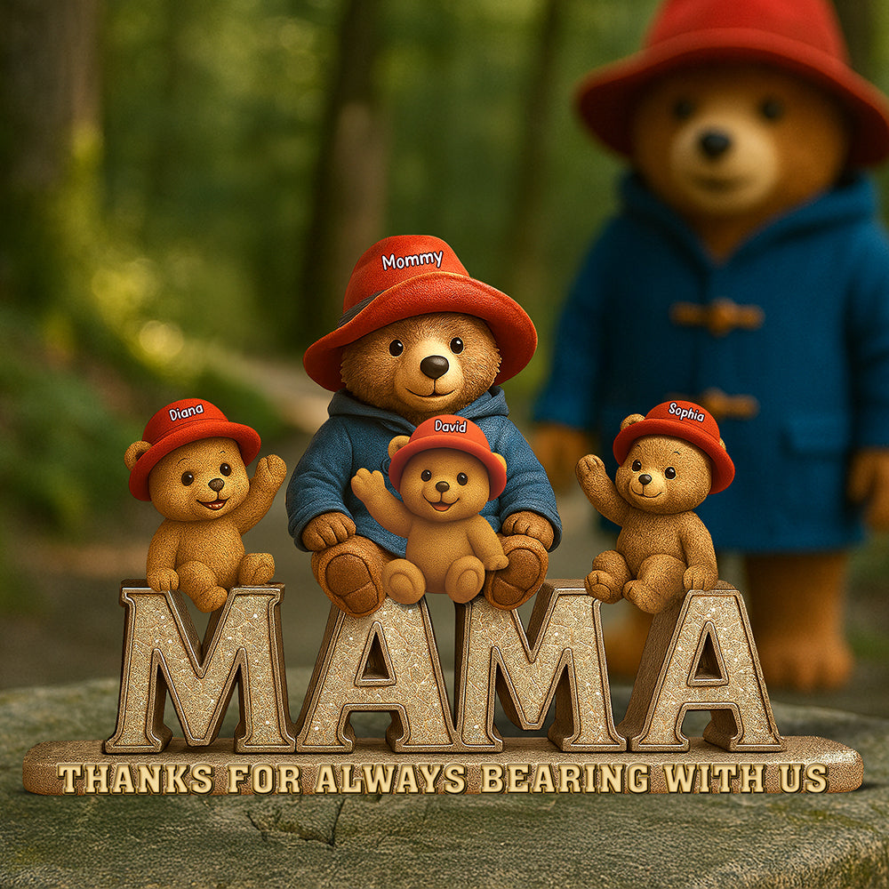 Personalized Gift For Mom Acrylic Plaque- Mama & Her Little Cubs - Shaped Plaques - GoDuckee