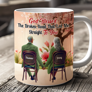 Personalized Gifts For Couple Coffee Mug God Blessed The Broken Road 03ohpu161224 - Coffee Mug - GoDuckee