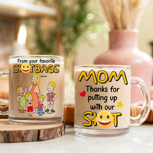 Funny Mom Clear Glass Mug With Handle - Personalized Gift For Mom 02NAQN030425PA - Clear Glass Mug - GoDuckee