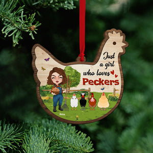 Just A Girl Who Loves Peckers - Personalized Ornament - Gift For Farmer - Ornament - GoDuckee