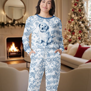 Toile de Jouy Pajama Set – Custom Photo Gifts for Dog Lovers 01pgqn090925 - Pajama Set - GoDuckee