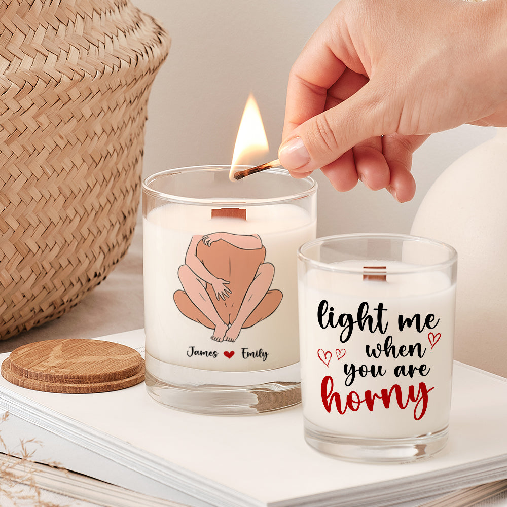 Personalized Gifts For Couple Scented Candle Light Me When You Are Horny Funny Gifts - Scented Candle - GoDuckee