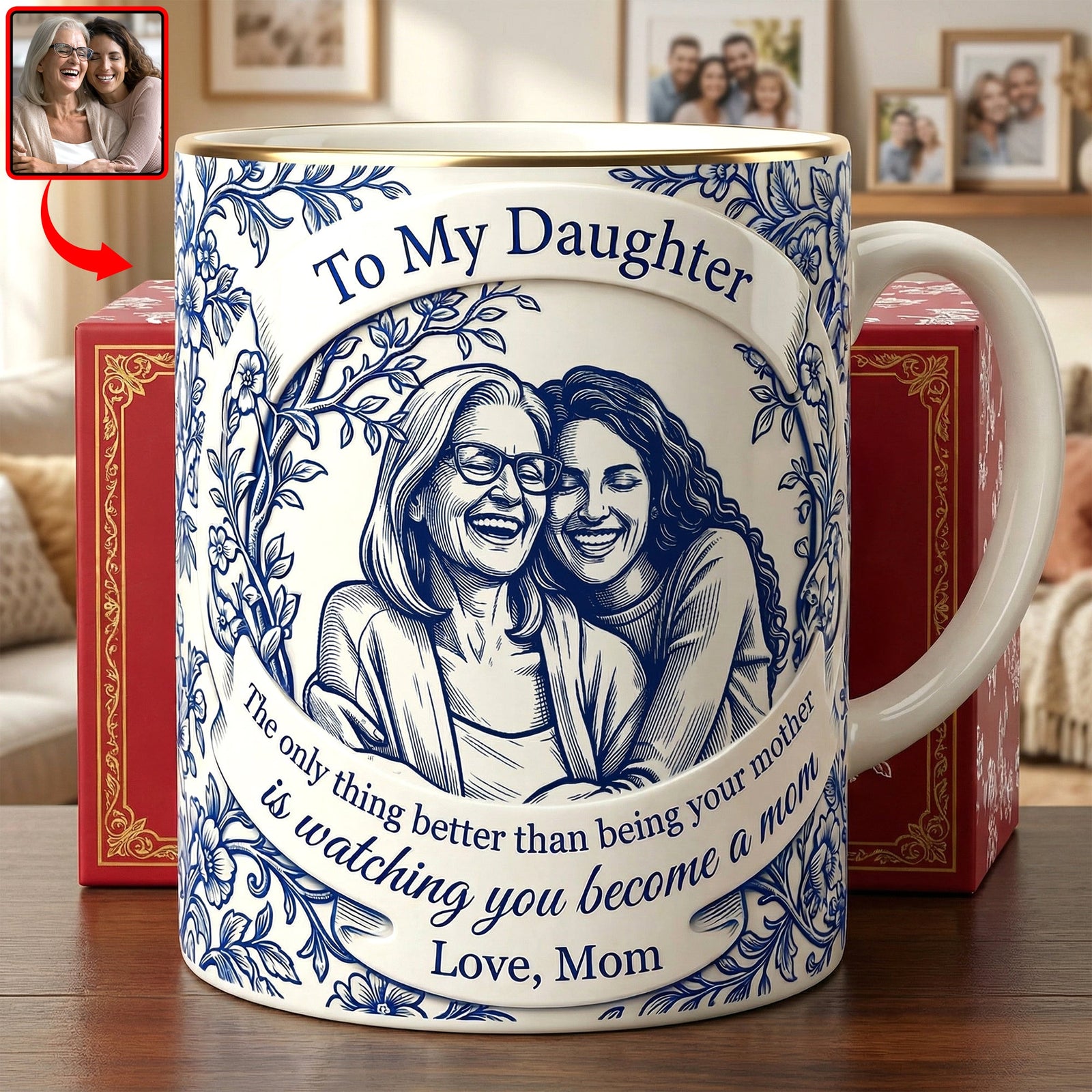 To My Daughter Coffee Mug - Custom Photos Gifts For Mother's Day 05NAQN310326-Homacus