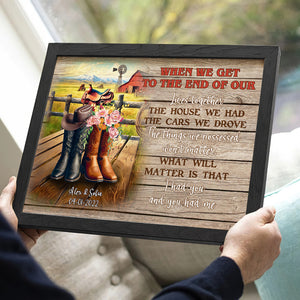 Personalized Gift For Cowboy Couple Wall Art, Cowboy Boots On Western Farm Canvas 03QHMH131224 - Poster & Canvas - GoDuckee