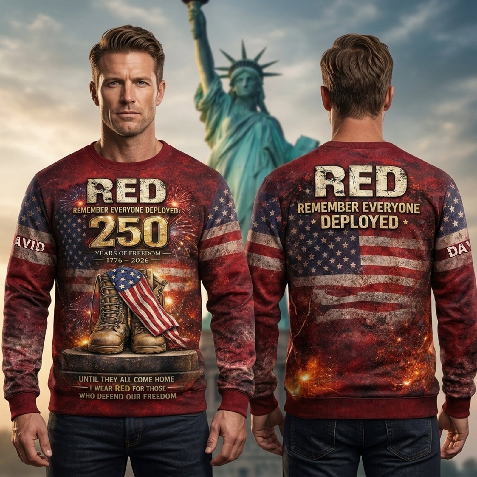 250 Years of Freedom Anniversary 3D Shirt - Personalized Gift For Patriots 03HULU270226 - AOP Products - GoDuckee