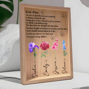 Personalized Gift For Mom Light Photo Frame Birth Month Flower - Canvas Print - GoDuckee