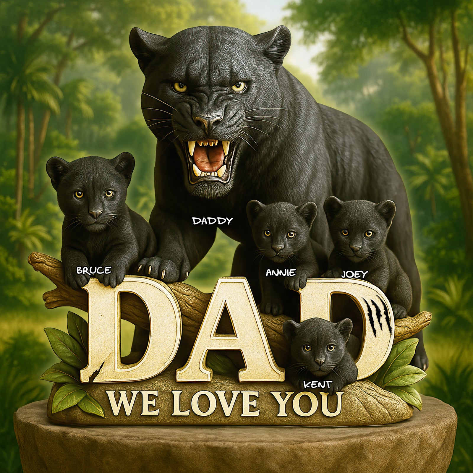 Black Panther Dad Acrylic Plaque - Personalized Gift For Dad 04HULU140525 - Shaped Plaques - GoDuckee