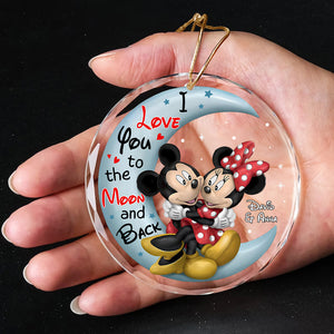 Personalized Gifts For Couple Crystal Ornament, Cartoon Mouse Couple 04NATN120824 - Ornament - GoDuckee