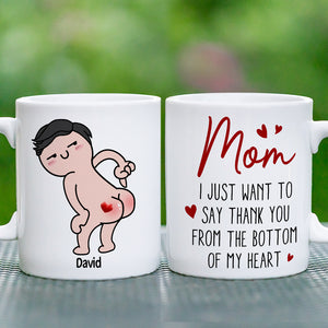 Personalized Gifts For Mom Coffee Mug Thank You From The Bottom Of My Heart Funny Mother's Day Gifts - Coffee Mugs - GoDuckee