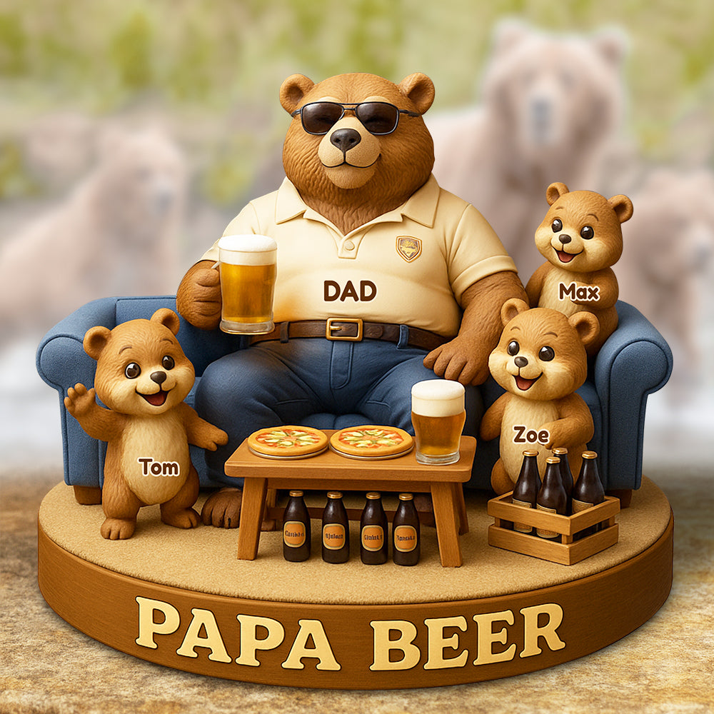 Bear Dad Bod Acrylic Plaque Personalized Gifts For Dad 03TODT010524 - Shaped Plaques - GoDuckee