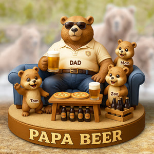 Bear Dad Bod Acrylic Plaque Personalized Gifts For Dad 03TODT010524 - Shaped Plaques - GoDuckee