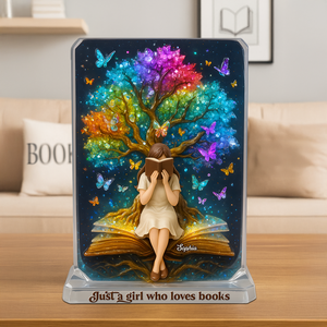 Reading Girl Acrylic Plaque - Personalized Gifts For Book Lovers 01topu160625 - Shaped Plaques - GoDuckee