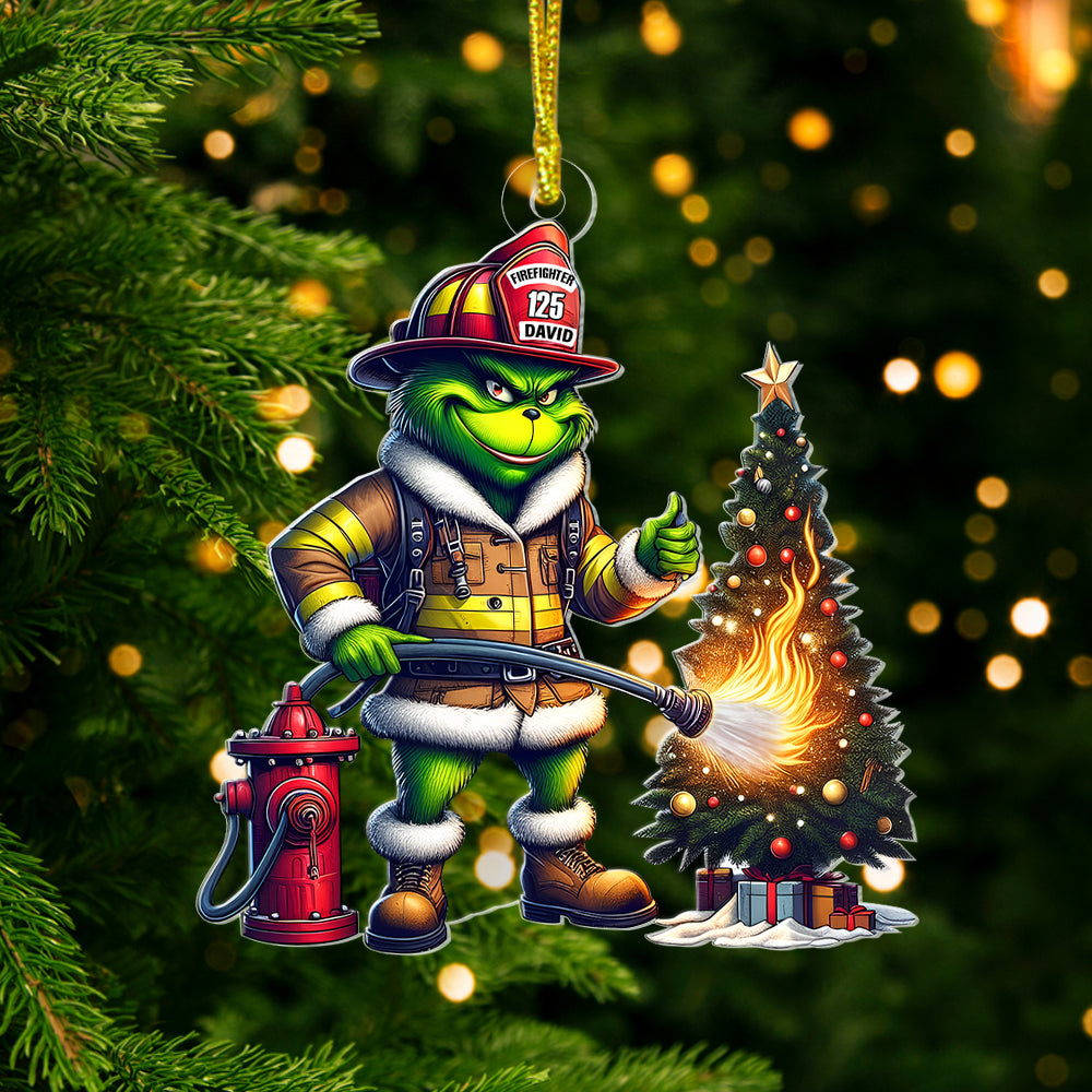 Personalized Gifts For Firefighter Christmas Ornament How The Firefighter Saved Christmas 03qhtn071024 - Ornament - GoDuckee