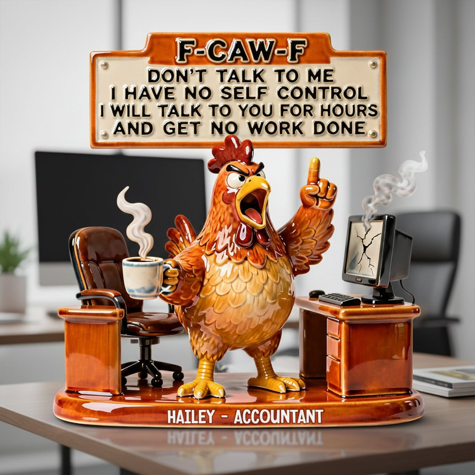 Personalized Gifts For Chicken Office Worker Plaque 03NATN201225 - Shaped Plaques - GoDuckee