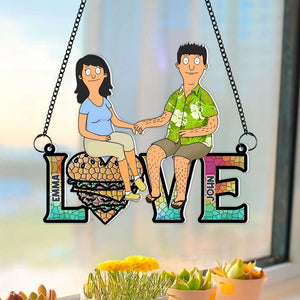 Personalized Gifts For Couple Window Hanging Suncatcher Ornament 03OHMH080225PA - Ornament - GoDuckee