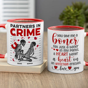 Partners In Crime-Gift For Couple-Personalized Wine Tumbler-Skull Funny Couple Wine Tumbler - Coffee Mug - GoDuckee