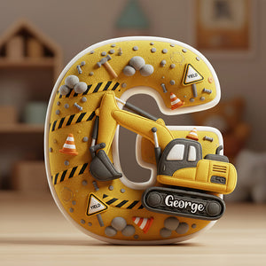 Excavator Alphabet Pillow - Personalized Gifts For Construction Lovers 02PGDT051225 - Pillow - GoDuckee