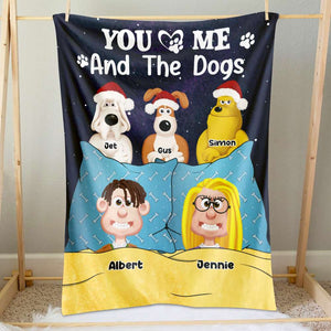 Personalized Gifts For Movie Lover Blanket Couple and Dogs Cats 04XQLU101224PA - Blanket - GoDuckee