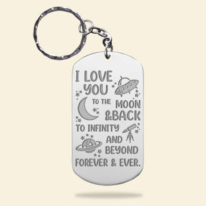 Romantic Couple, I Love You Forever And Ever, Personalized Stainless Steel Engraved Keychain, Couple Gifts, Gifts For Her, Gifts For Him - Keychains - GoDuckee