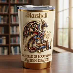 Dragon And Book Tumbler - Personalized Gifts For Book Lovers 06kimg060126 - Tumbler Cup - GoDuckee
