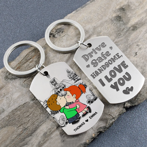 Personalized Gifts For Couple Keychain 01kapu231224hg Drive Safe Handsome - Keychains - GoDuckee