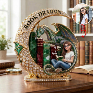 Custom Photo Fantasy Book Dragon Plaque, Personalized Gifts For Book Lovers 03QHTN190326 - Shaped Plaques - GoDuckee