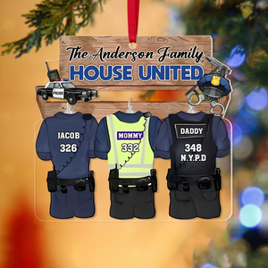 Personalized Gift For Police Family Christmas Ornament 01HUPU181024 - Ornament - GoDuckee