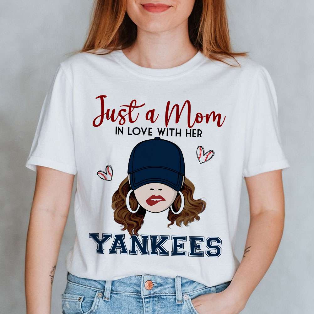 Just A Mom In Love With Her- Personalized Shirt- Gift For Mom-Baseball -  GoDuckee