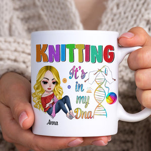 Personalized Gifts for Knitters, Knitting in my DNA White Mug 04TOTN070824 - Coffee Mug - GoDuckee