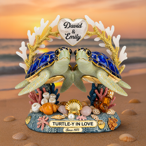 Turtle Couple Acrylic Plaque - Personalized Gifts For Couple 01napu030625 - Shaped Plaques - GoDuckee