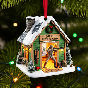 Hunting Cabin Christmas Ornament - Personalized Gift For Hunters 02OHLU140825 - Ornament - GoDuckee