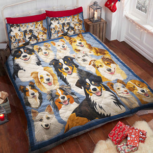 Australian Shepherds Dog Christmas Quilt Bed Set Gifts For Dog Lovers 07HUDT041124 - Blanket - GoDuckee