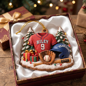Batter Up Wood Effect Ornament, Personalized Gifts For Sport Lovers 04QHTN141026 - Ornament - GoDuckee