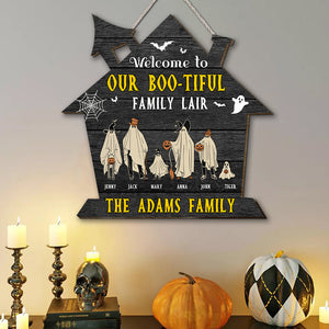 Welcome To Our Boo-tiful Family Lair Personalized Wooden Sign 04PGTN050923HH - Wood Sign - GoDuckee