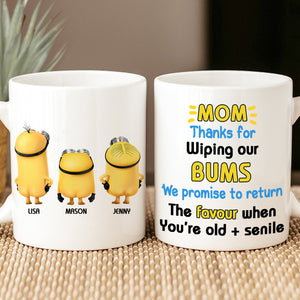 Personalized Gifts For Mom Coffee Mug Mom Thanks For Wiping Our Bums 04HTMH310124 - Coffee Mugs - GoDuckee