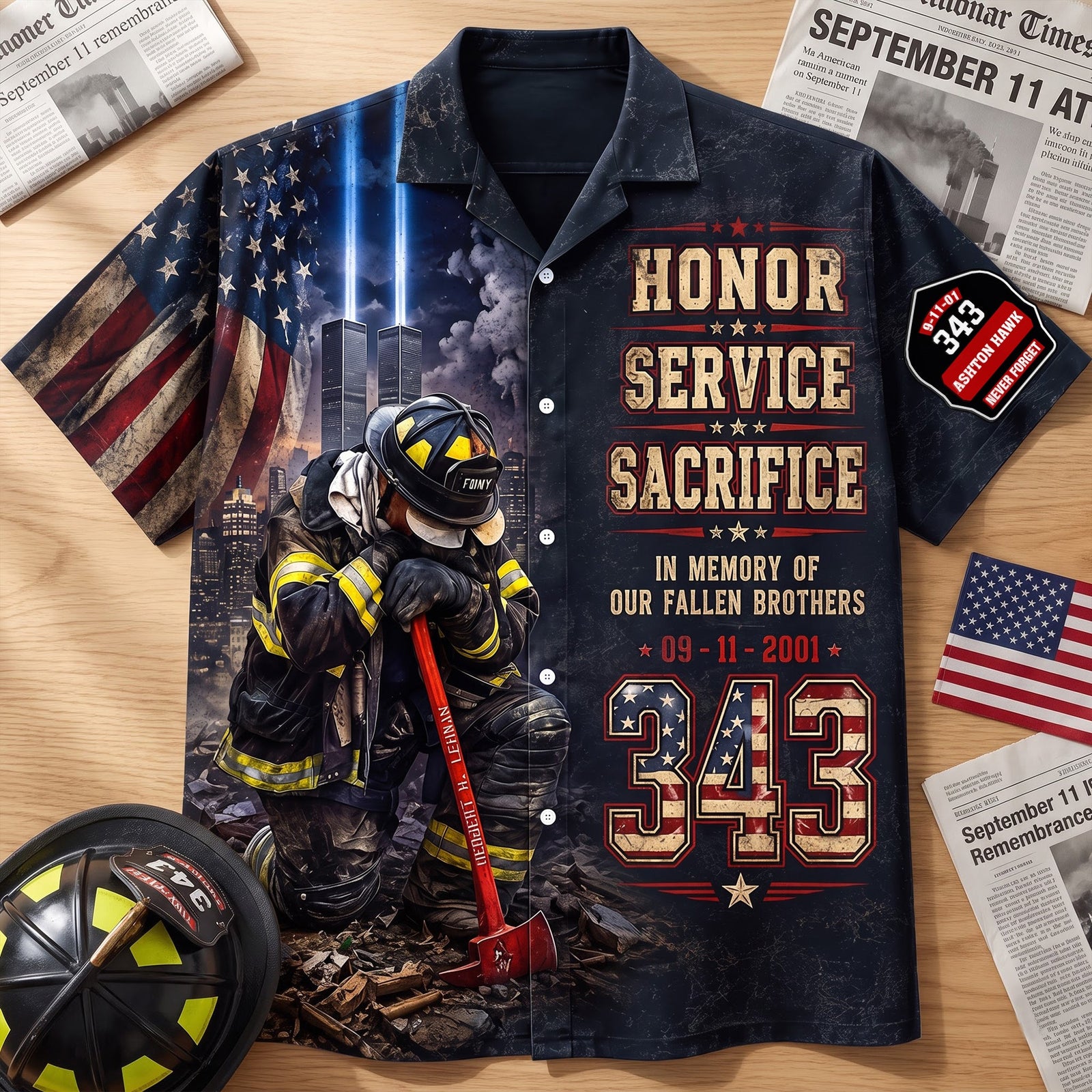 Never Forget Their Sacrifice - Firefighter Memorial Hawaiian Shirt 02HUQN060826 - Hawaiian Shirts - GoDuckee