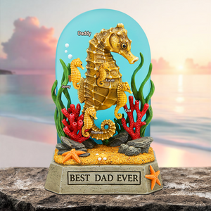 Seahorse Dad Plaque - Personalized Gifts For Dad 02qhpu100525 - Shaped Plaques - GoDuckee