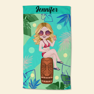 Besties Summer Beach Towel-Personalized Beach Towel- Gift For Friends- Summer Friends Gift - Beach Towel - GoDuckee
