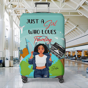 Personalized Gifts For Girl Traveling Lover Luggage Cover 04XQMH201224PA - Luggage Covers - GoDuckee