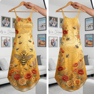 Cute Little Bee Suspender Maxi Dress - Personalized Gift For Grandma/ Mom 01PAQN200326 - Dress - GoDuckee