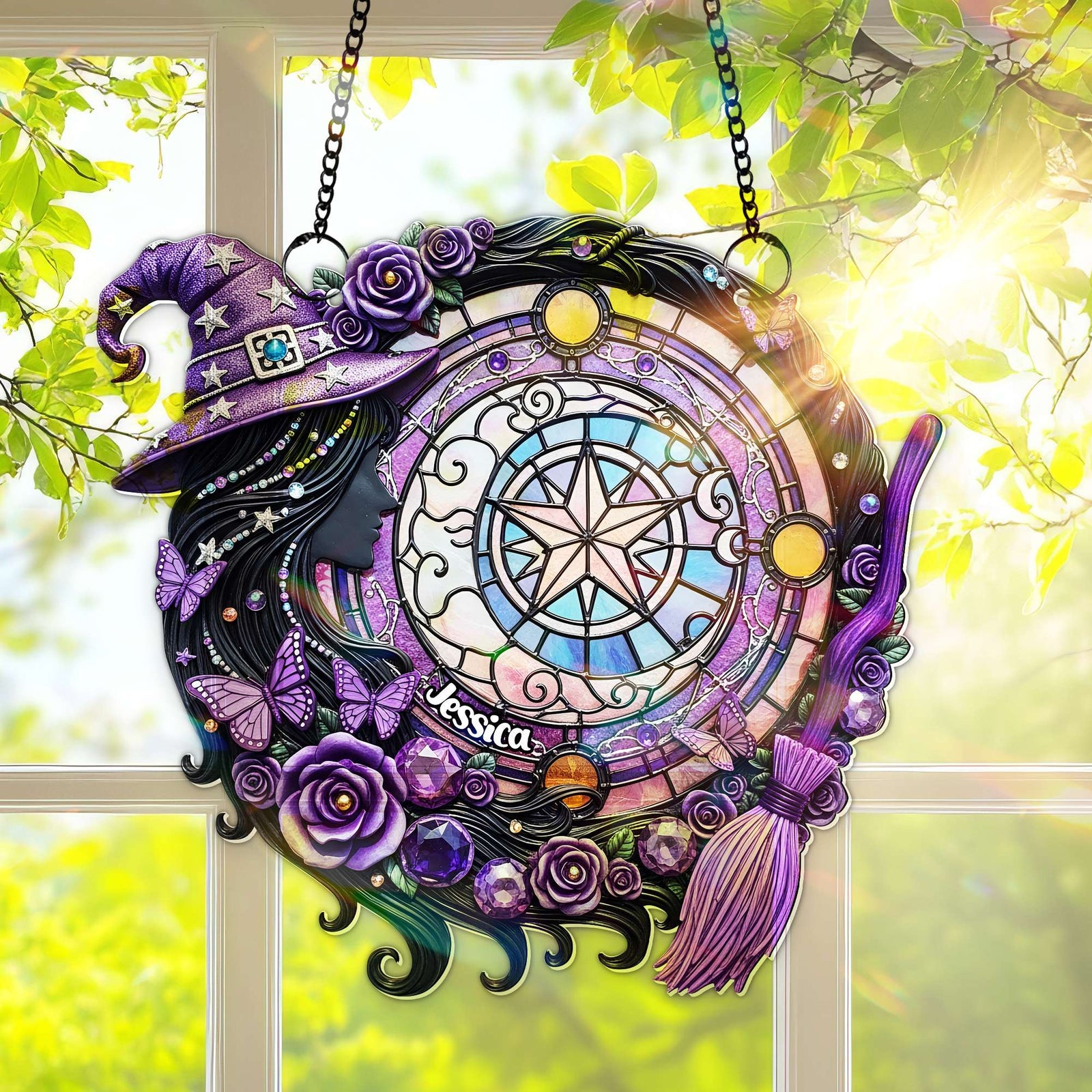 Mystical Witch Suncatcher - Personalized Gifts For Witch Lovers 10TOLU150725 - Ornament - GoDuckee