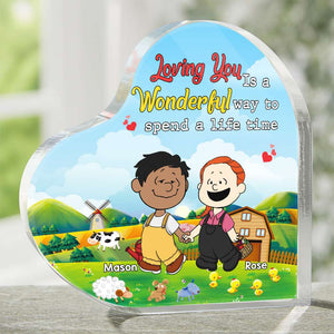 Personalized Gifts For Couple Farmer Heart Shaped Acrylic Plaque 04XQMH110125HG - Shaped Plaques - GoDuckee