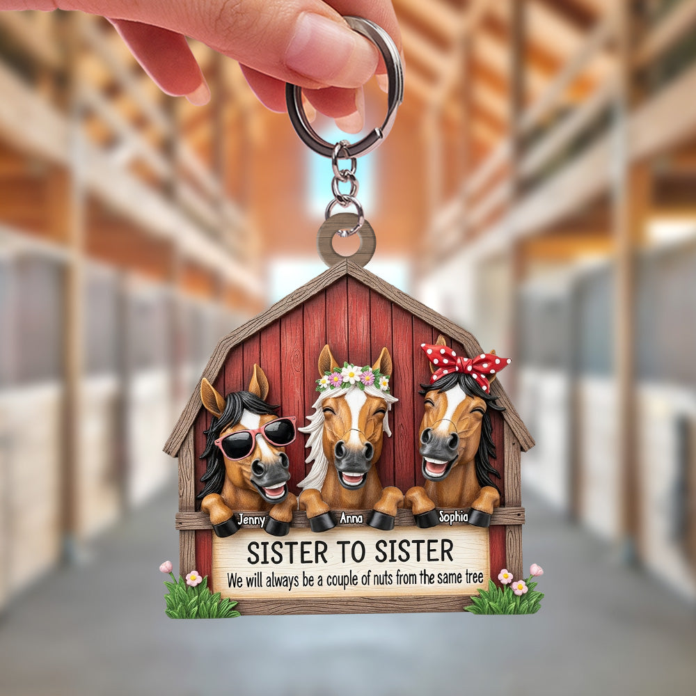Funny Horse Gang Keychain - Personalized Gifts For Sisters 03qhtn300525 - Keychains - GoDuckee