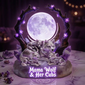 Mama Wolf Acrylic Light Box - Personalized Gifts For Mom 03TYTA170426-Homacus