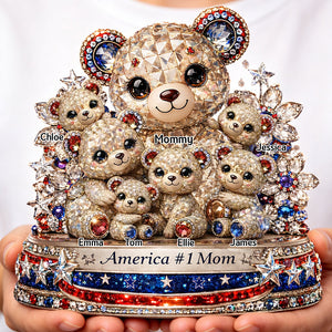 Mother Bear x America 250th Anniversary Acrylic Plaque - Personalized Gifts For Mothers 03todt060326 - Shaped Plaques - GoDuckee