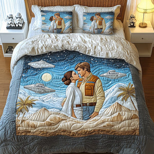 Galaxy Couple Quilt Bedding Set - Personalized Gifts For Couple 01tgmg080725 - Blanket - GoDuckee