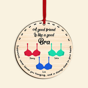 Personalized Gifts For Friends, Funny Bra Wood Ornament Christmas 03OHMH081024 - Ornament - GoDuckee