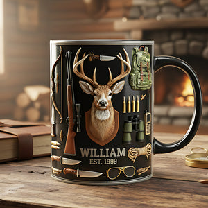 Hunting Black Coffee Mug - Personalized Gifts For Hunting Lovers 01kita171225 - Coffee Mug - GoDuckee